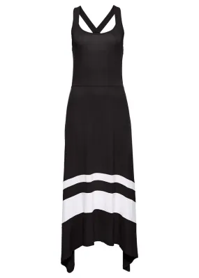 Vestido largo de verano Negro-blanco